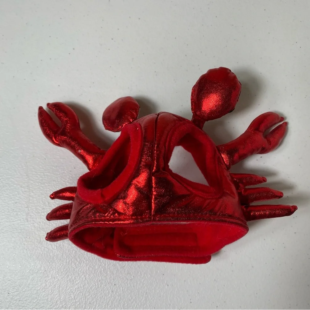 Crab cat hat costume. One size cat or small dog. Red